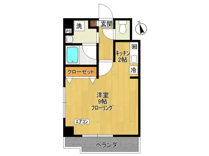 YTR WIND(1K/4階)の間取り写真