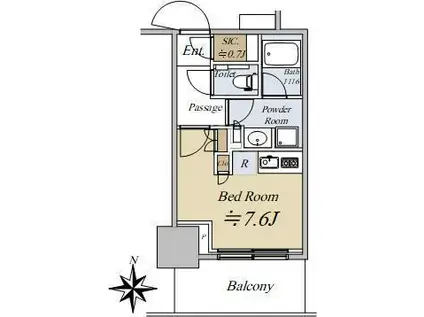 大崎ステーションレジデンス(ワンルーム/20階)の間取り写真