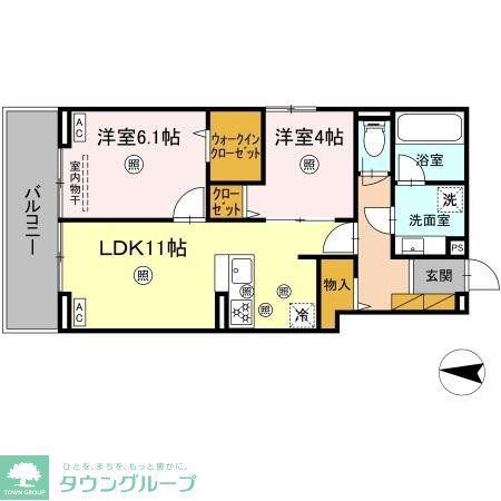 B-KUBUS(2LDK/3階)の間取り写真