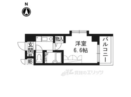 ラナップスクエア京都北野(1K/3階)の間取り写真