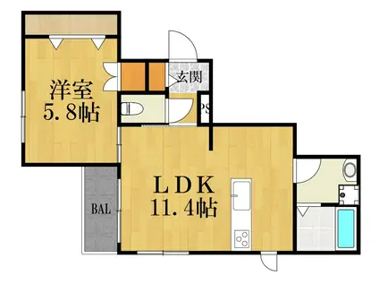 グラン・メゾン T&C(1LDK/3階)の間取り写真