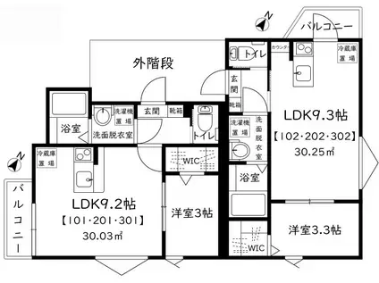 F-STAGE UWAMACHI II(1LDK/3階)の間取り写真