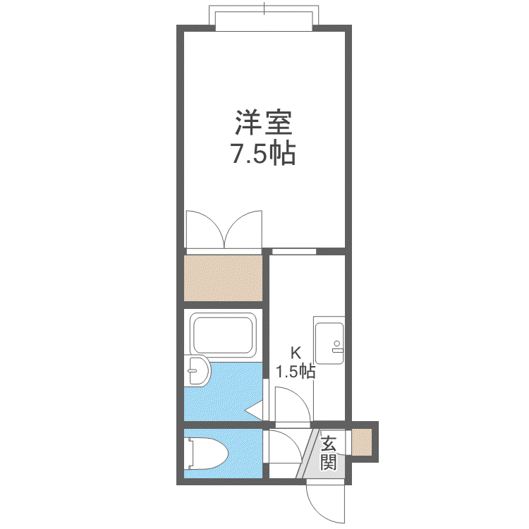 パステル八軒A(1K/3階)の間取り写真