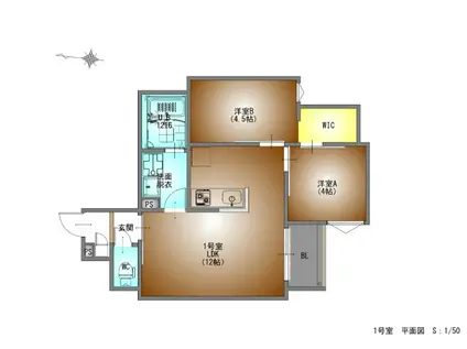 REGALEST廿軒家(2LDK/2階)の間取り写真
