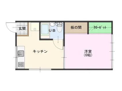 サカエ荘(1DK/2階)の間取り写真
