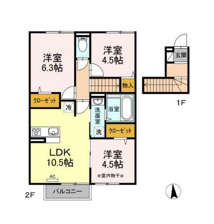 ルミエール(3LDK/2階)の間取り写真