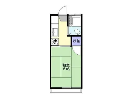 コーポみやま(1K/2階)の間取り写真