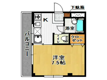 ガーデンホーム(1K/3階)の間取り写真