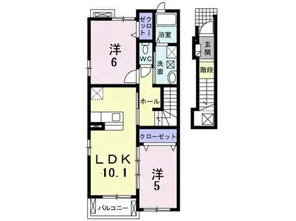 サンセレーノ I(2LDK/2階)の間取り写真