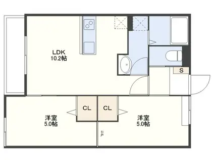 シーアンドスター協和イースト(2LDK/1階)の間取り写真