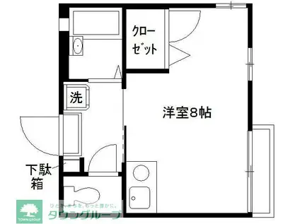 フレグランスE・F(ワンルーム/2階)の間取り写真