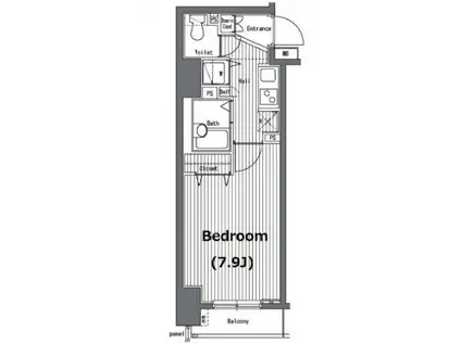 ガラ・グランディ日本橋(1K/13階)の間取り写真