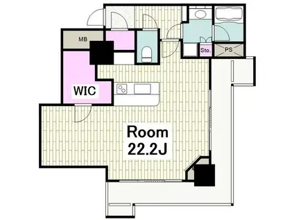 パシフィックロイヤルコートみなとみらい アーバンタワー(ワンルーム/15階)の間取り写真