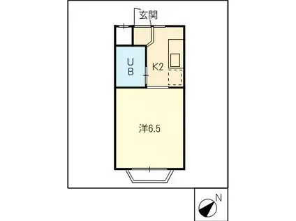 ひまわり名和(1K/4階)の間取り写真