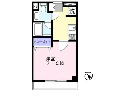 アンビエンテ(1K/1階)の間取り写真