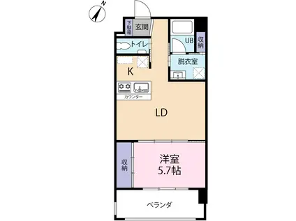 グランフェリス(1LDK/2階)の間取り写真