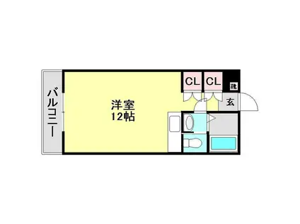 とさでん交通後免線 知寄町三丁目駅 徒歩7分 11階建 築35年(ワンルーム/10階)の間取り写真