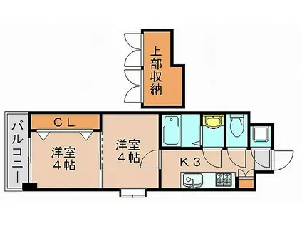 オリエントNO88マリナゲートサンズ(2K/9階)の間取り写真