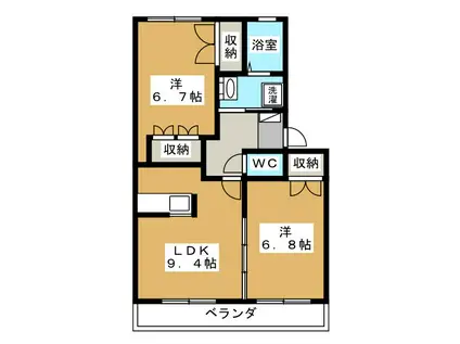 SAIN GRANDIRII(2LDK/1階)の間取り写真