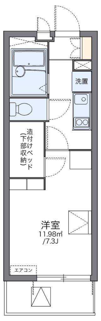 レオパレスコンフォートマック(1K/3階)の間取り写真