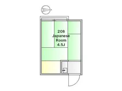 裕美荘(ワンルーム/2階)の間取り写真