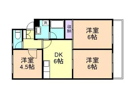 サイカプラザ(3DK/2階)の間取り写真
