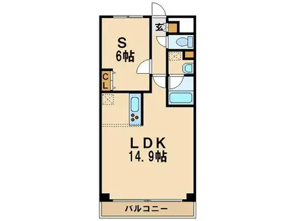 S-FORTたまプラーザ(1LDK/1階)の間取り写真