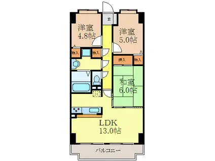 E-PLACE(3LDK/4階)の間取り写真