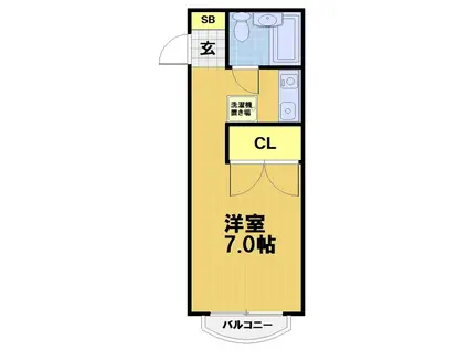 ただすの森 下鴨(1K/3階)の間取り写真