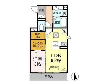 SALVIA(1LDK/3階)の間取り写真
