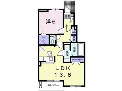 フォーリストV(1LDK/1階)の間取り写真