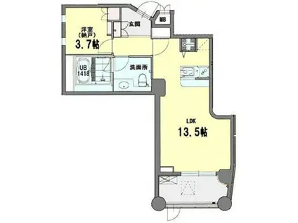 カーサ・アストレア(1LDK/1階)の間取り写真