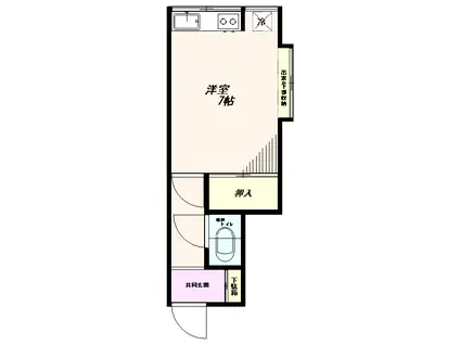 サンライズ明和(ワンルーム/1階)の間取り写真