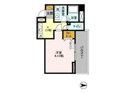 サンシャインヒルズ(1K/3階)の間取り写真