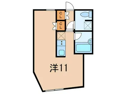 HOBOS山王(ワンルーム/1階)の間取り写真