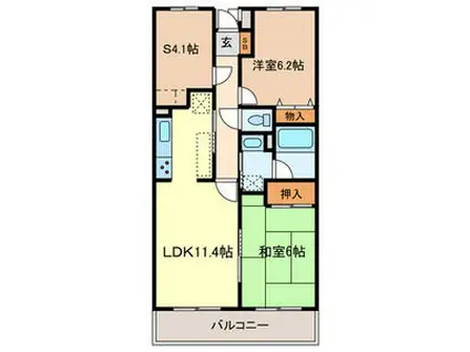 スターコート北浦和(2SLDK/4階)の間取り写真
