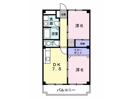 グリーンパレス柏野(2DK/4階)の間取り写真