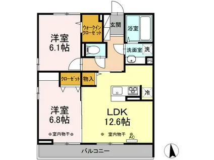 ブランキューブ(2LDK/1階)の間取り写真