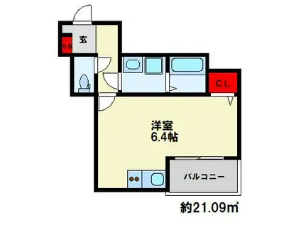 フォレスト光町(ワンルーム/3階)の間取り写真