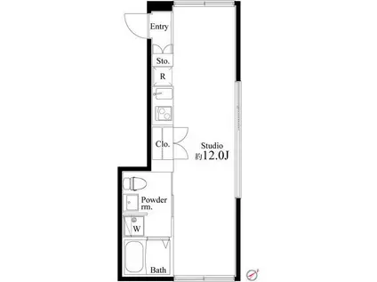 CLK茗荷谷(ワンルーム/1階)の間取り写真