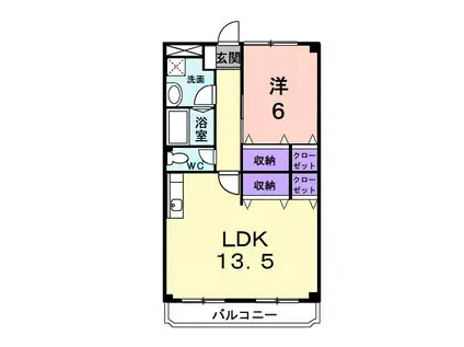 ニューマリッチミマヤ(1LDK/2階)の間取り写真