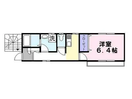 ラグーナA棟(1K/1階)の間取り写真