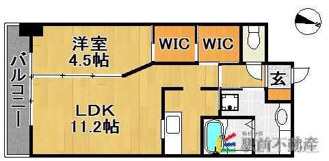 GRAND AI KURUME(1LDK/6階)の間取り写真