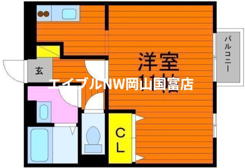 虹の奏音(ワンルーム/2階)の間取り写真