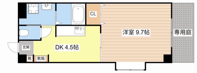 レキュリーブルー(1DK/1階)の間取り写真