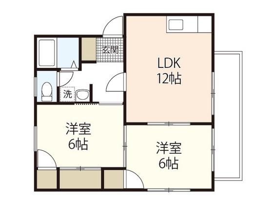 ソラリス(2LDK/1階)の間取り写真