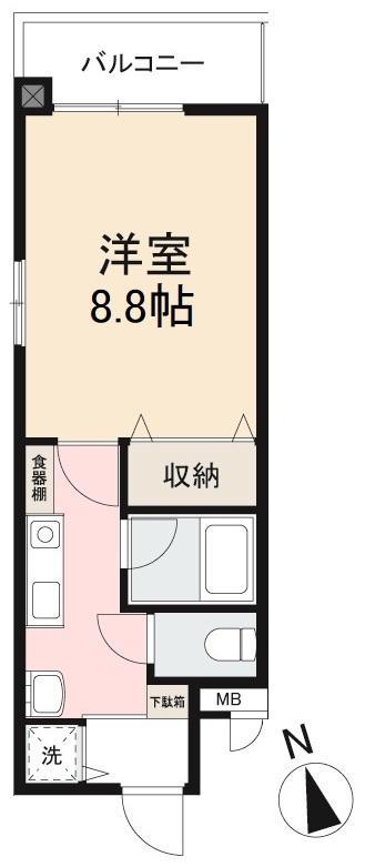 ハヴィータ21(1K/3階)の間取り写真