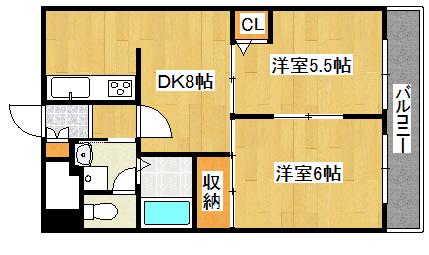 ファーストタウンパート5(2DK/1階)の間取り写真