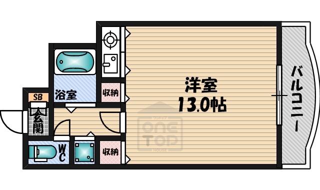 シャトレ豊津2(ワンルーム/4階)の間取り写真