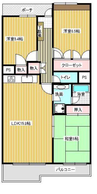 浜松アーバンライフ(3LDK/2階)の間取り写真